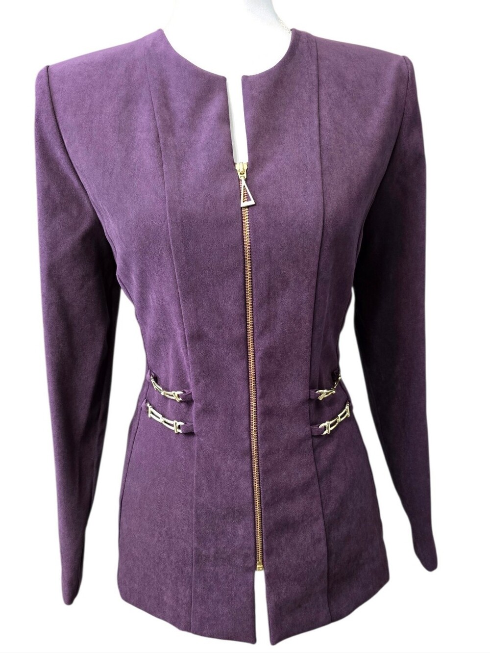 Amanda Smith Purple Zip Front Blazer Medium
